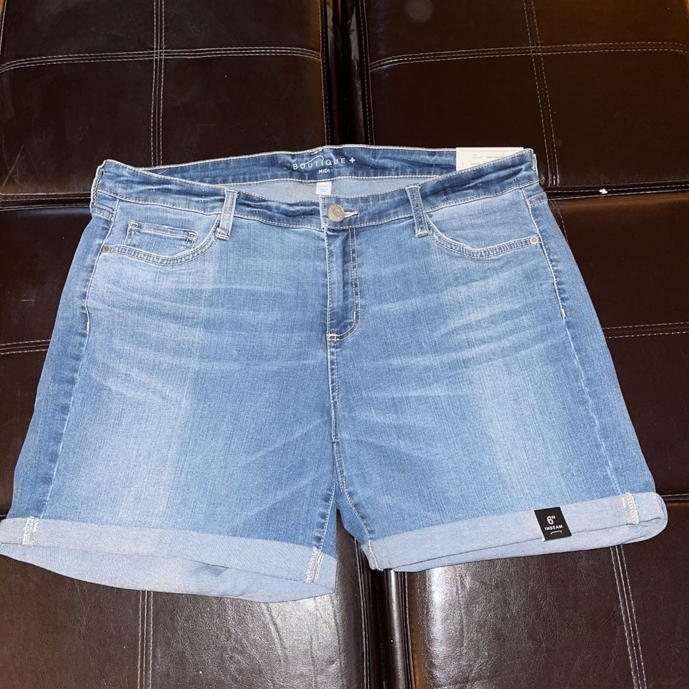 Plus size denim shorts